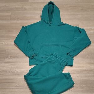 Teal Hoodie and Sweatpants Set
